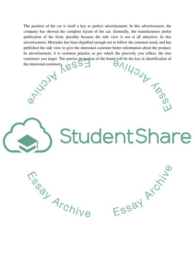 Advertisement of cars