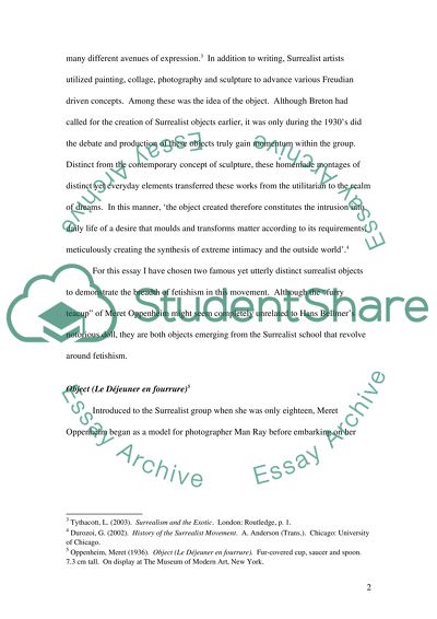 Fetishism and the Surrealist Object