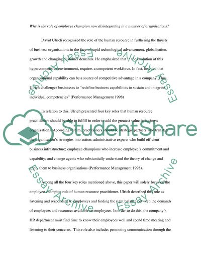 The Role of the Workforce