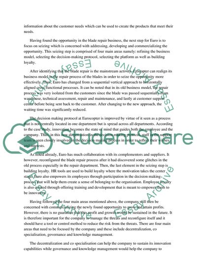 The Steps in Teeces Model with Regards to Applicability to the Organisations Operations