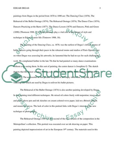 Style and Technique of the Art of Edgar Degas