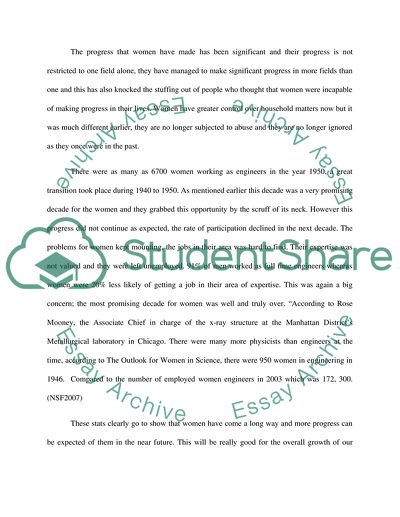 Progress of the Womens Roles in the Recent Past