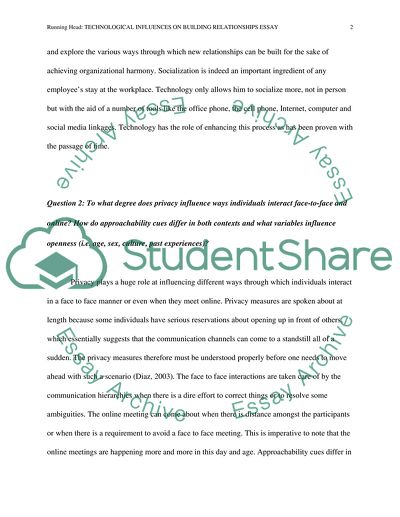 Technological Influences on Building Relationships