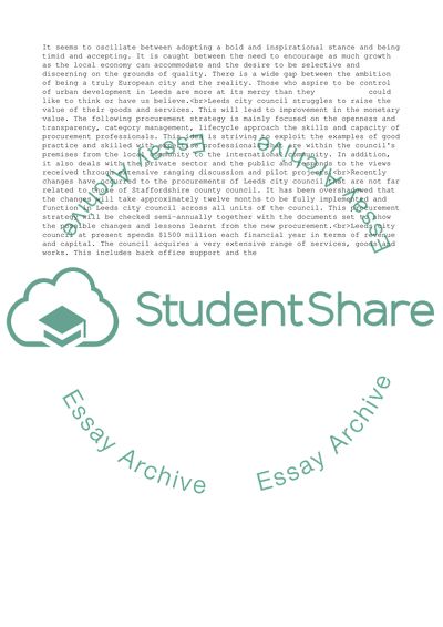 Procurement, contracts and strategies