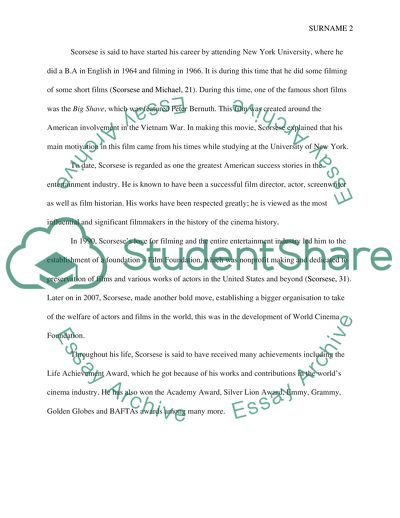 The Biographical Notes of Martin Scorsese