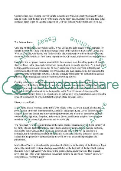 Jesus as a Figure in History