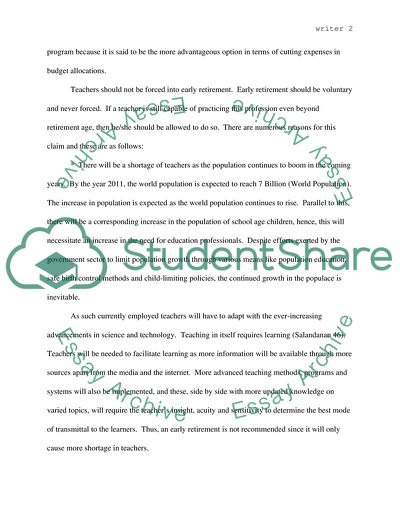 Teachers being forced into early retirement