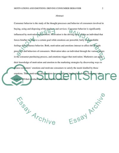 Motivations and Emotions: Driving Consumer Behavior