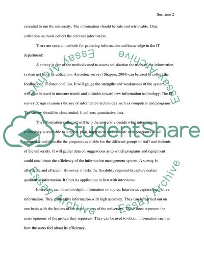 Development of an Information Strategy for Scottish University