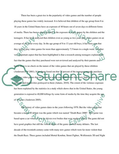 The Effects of Violence Video Games on Children Behavior