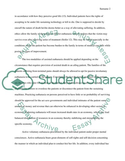 Argument for Euthanasia