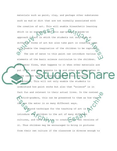 Two Methods for teaching Third Grade students to appreciate Art