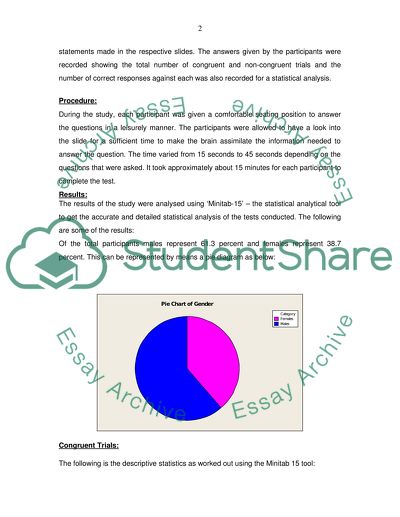Gender Differences in the Performance on the Stroop Test