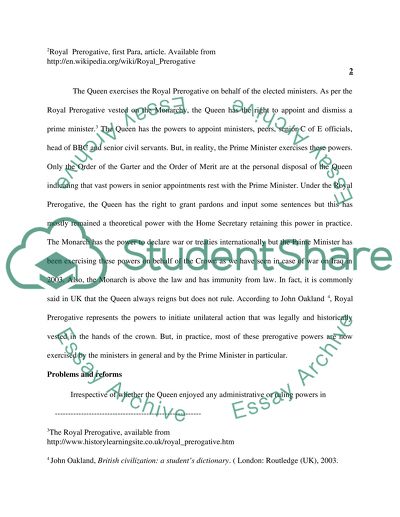 Main Problems with the Royal Prerogative