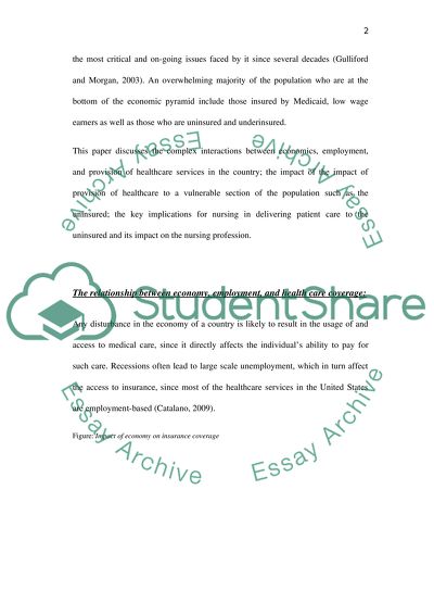The Relationship Between Economy, Employment, and Health Care Coverage