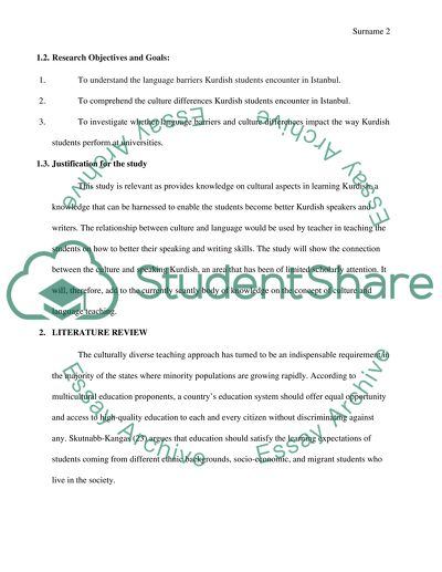 Problems in Language and Culture Differences for Kurdish Students