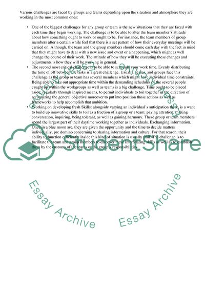 Addressing Challenges of Groups and Teams Paper