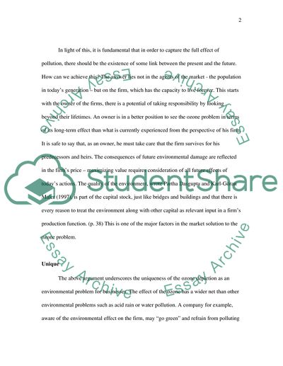 Can the Market Solve the Ozone Problem