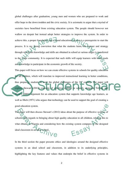 An Ideal Classroom in an Ideal School