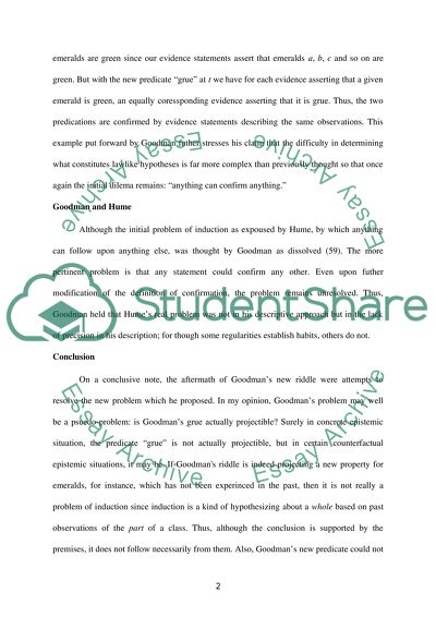 Nelson Goodmanss New Riddle Of Induction