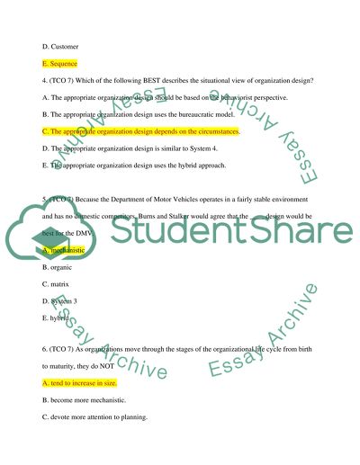 Management course questions