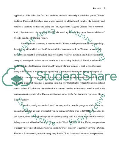 Report on Chinese Tradition