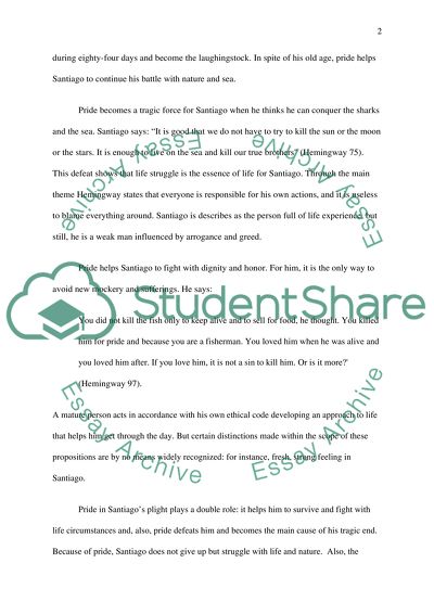 The Role of Pride in Santiagos Plight