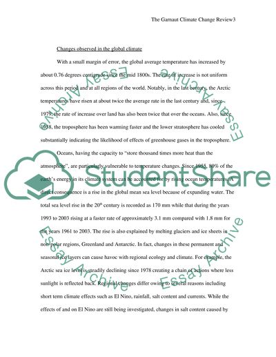 A Brief Background of the Garnaut Climate Change Study
