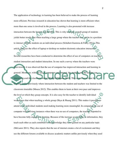 Effect of laptop or desktop access on student electronic educational interaction