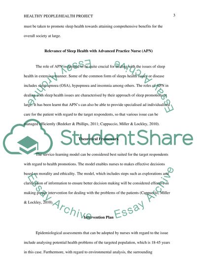 Healthy people/health project