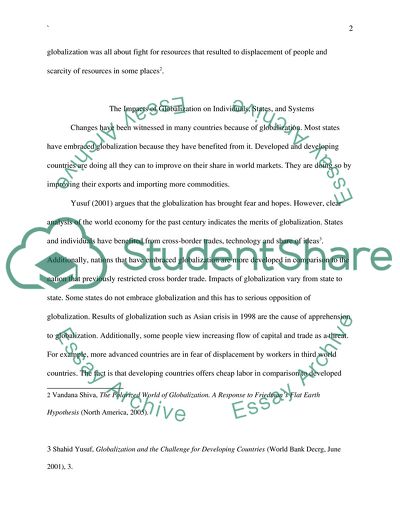 The Impacts of Globalization on Individuals, States, and Systems