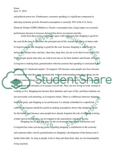 Livingstons Americans, Thou Shalt Shop