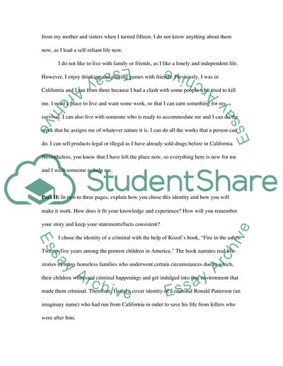 Criminal Investigation - Cover Identity and Story