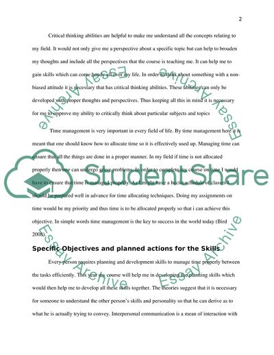 The Skills I Need to Improve