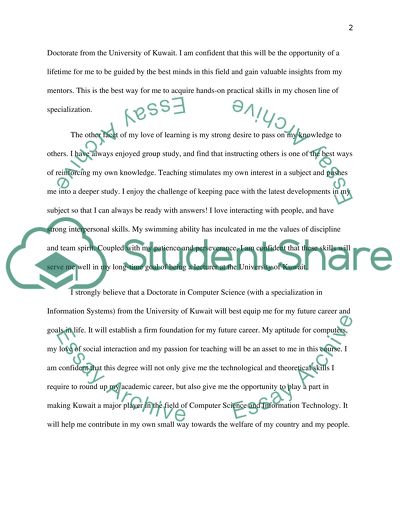 Applying for the PhD program