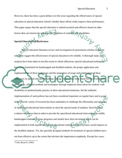 Essay Style Paper How Effective Is Special Education Argumentative Essay Topics For High School also Thesis Statement In An Essay How Effective Is Special Education Term Paper Example Topics And Health Issues Essay
