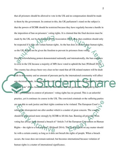 Should Prisoners Be allowed To Vote