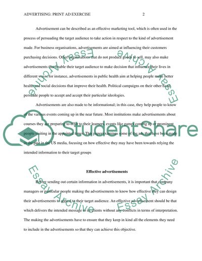 Advertising: Print Ad Exercise