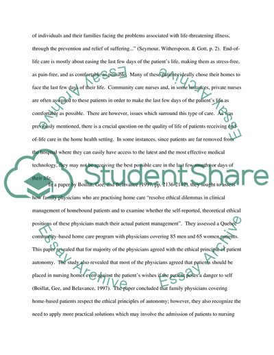 End-of-Life Issues in Home Health Nursing