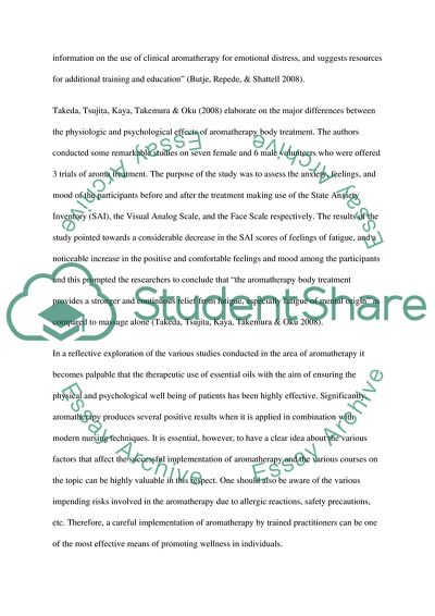 Outcomes of the Implementation of Aromatherapy