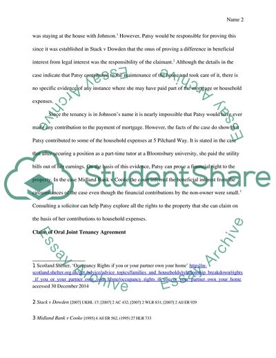 Legal Options for Patsy