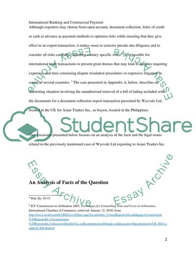 International Banking and Commercial Payment