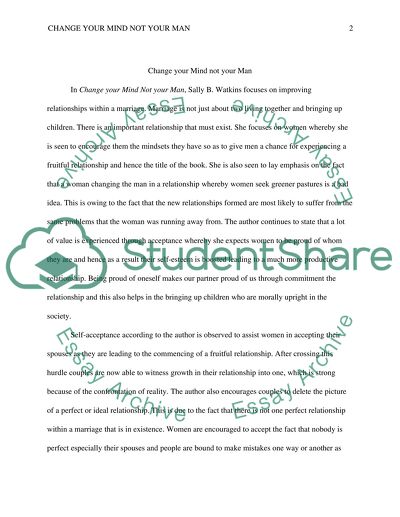 Change Your Mind Not Your Man by Sally Watkins