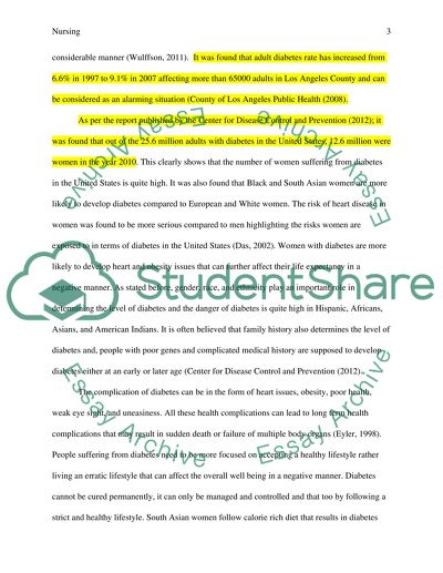 South Asian Women with Diabetes Complications in Los Angeles County