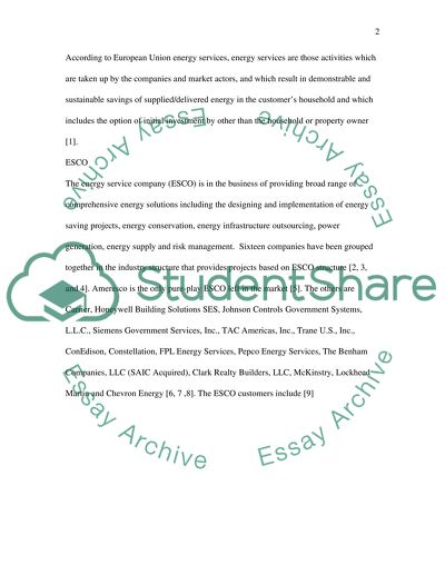 Marketing and Energy Service of ESCO Company