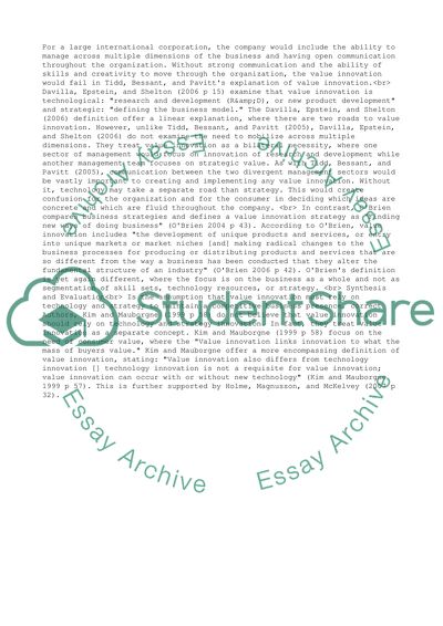 Value Innovation at Johnson and Johnson