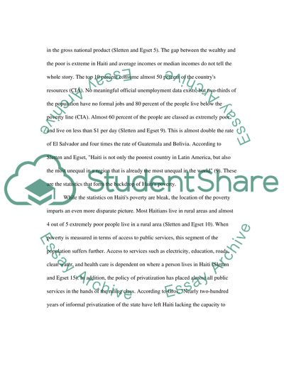 Haitian poverty crisis and the state of their economy now and then