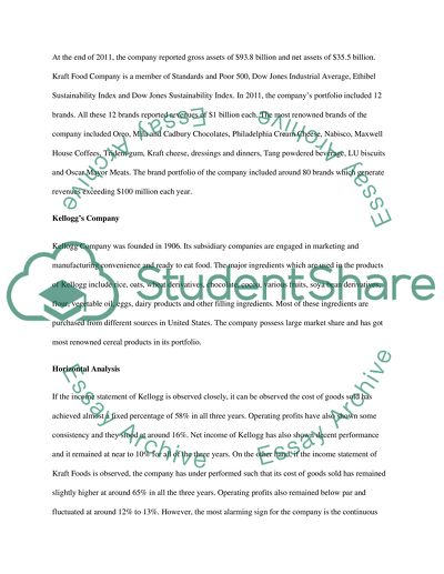 The Performance of the Companies: Kellogg and Kraft Foods