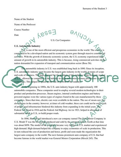 The US Automobile Industry