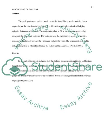 Preception of Bullying